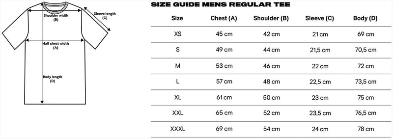 Size chart for Tricou Spania player version Cupa Mondială 2026